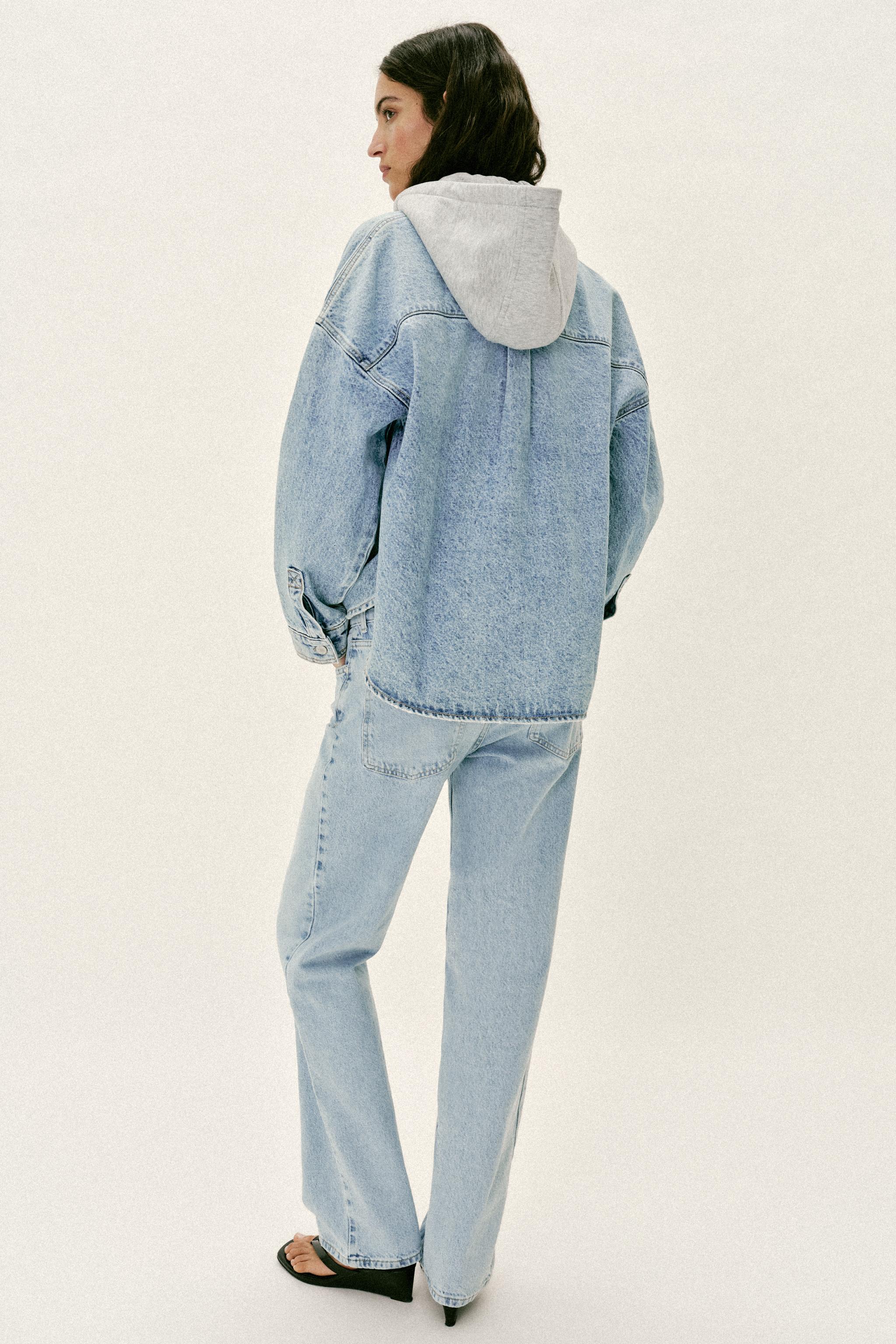BLOUSON Z1975 EN DENIM OVERSIZE À CAPUCHE